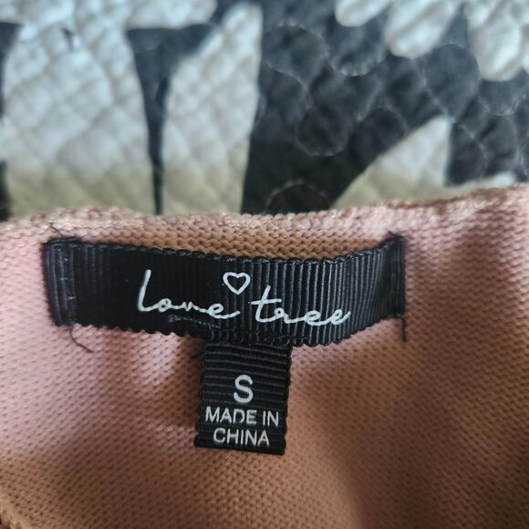 LOVE TREE Turtleneck Sheer Polka Dot Mesh Long Sleeve Sweater Pink Size S - Picture 7 of 9